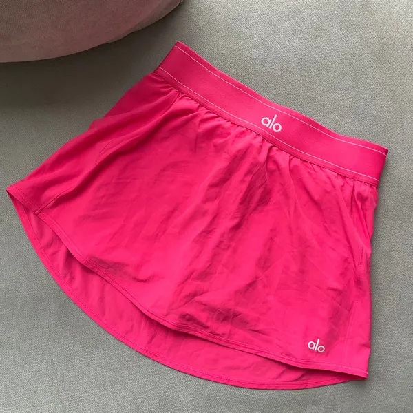 Alo Yoga Match Point Tennis Skirt Pink Summer Crush XS - Image 2