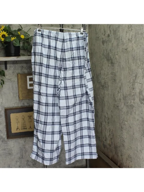 NWT Wild Fable Wide-Leg Mid-Rise Elastic Waist Pajama Pants Plaid Blue 2X - Image 3