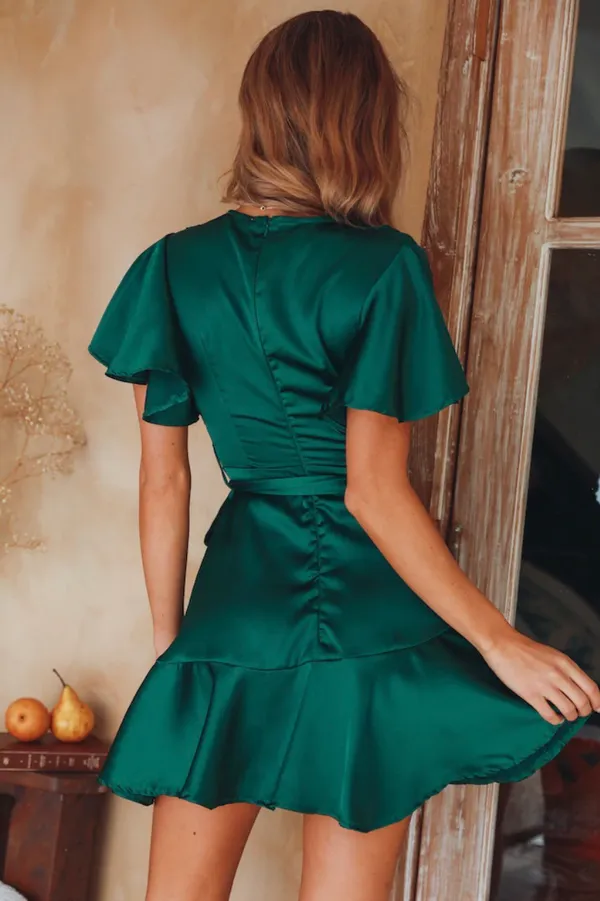 Red Dress Boutique Green Wrap Dress - Image 4