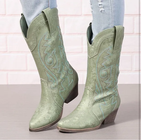Green Cowgirl Amazon Boots - Image 4