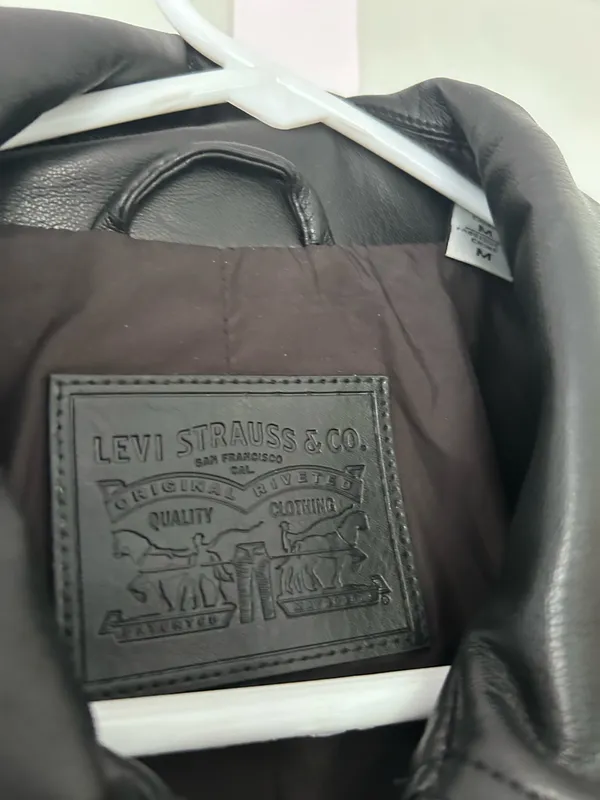 Levi black leather jacket - Image 2