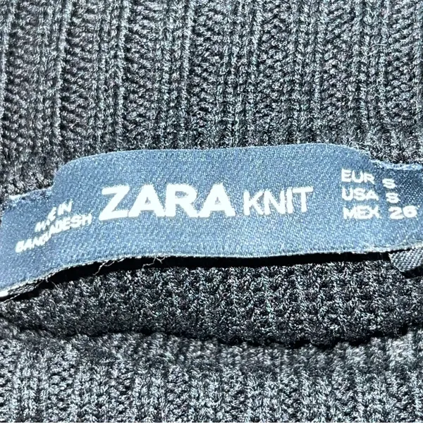 Zara Black Turtleneck Sweater with Tie Detail - Image 9