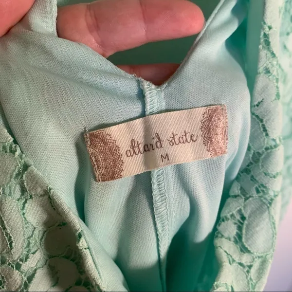 Altar'd State Women's Size Medium Alanna Pearl Sleeveless Swing Dress Mint Green - Image 9