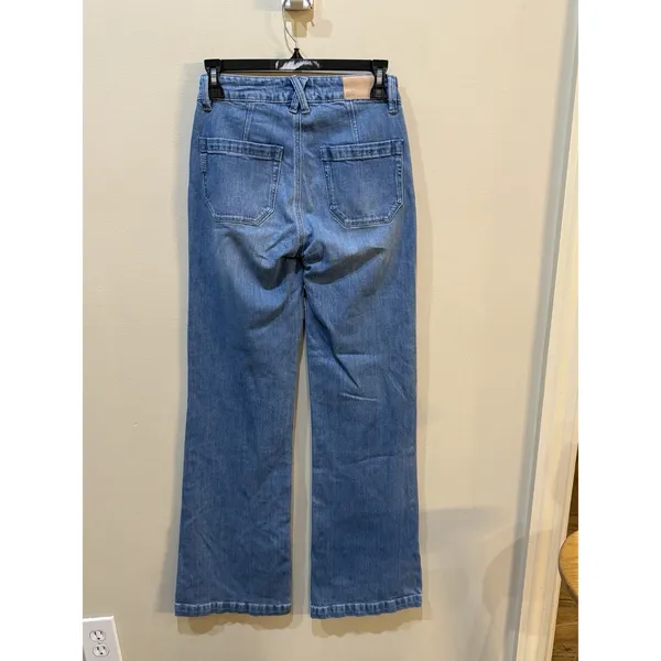 PAIGE Leenah Patch Pocket Wide Leg Jeans Adley Size 24 - Image 3