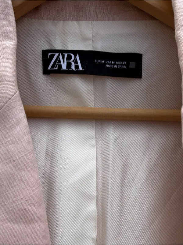 ZARA Linen Relaxed Blazer - Image 4
