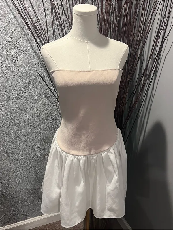 🌸Meshki Nude And White Strapless Mini Dress Size Xxl🌸 - Image 2