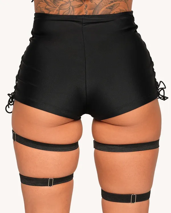 iHeartRaves Lace Up Booty Shorts - Image 4