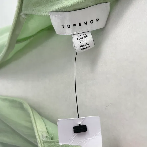 New Topshop Ring Detail Halter Neck Side Slit Maxi Dress Sage Green Size 6 - Image 19