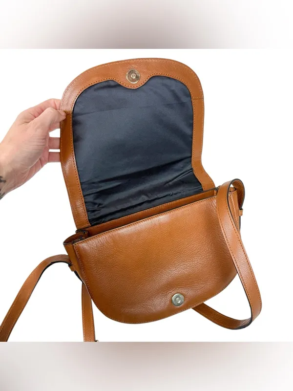 NYDJ‎ Leather Half Moon Crossbody Bag Brown - Image 10