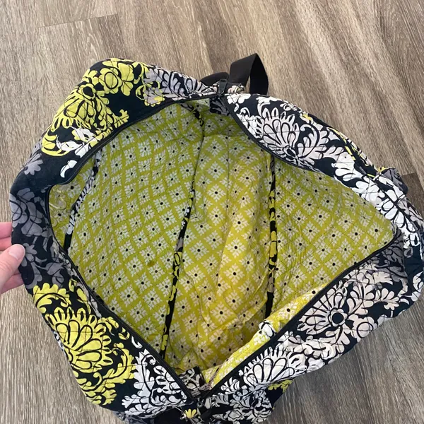 Vera Bradley Black/Yellow Duffel Bag - Image 7