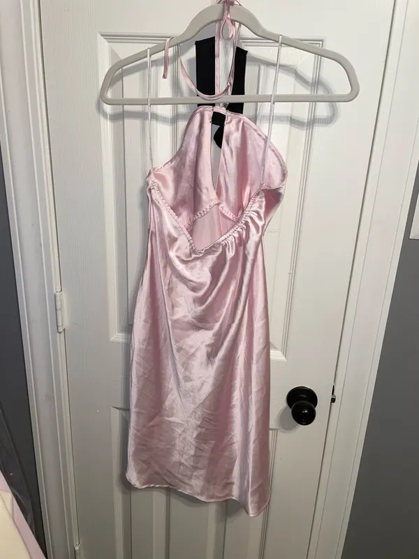By Anthropologie Satin Bow Halter Mini Dress - Image 2