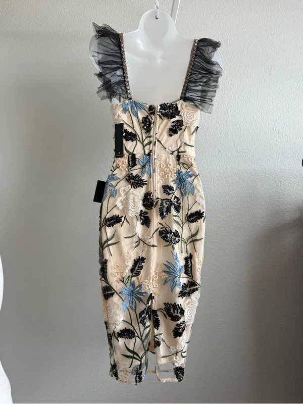 Lulus NWT Showstopper Embroidered Sequin Dress XS - Image 4