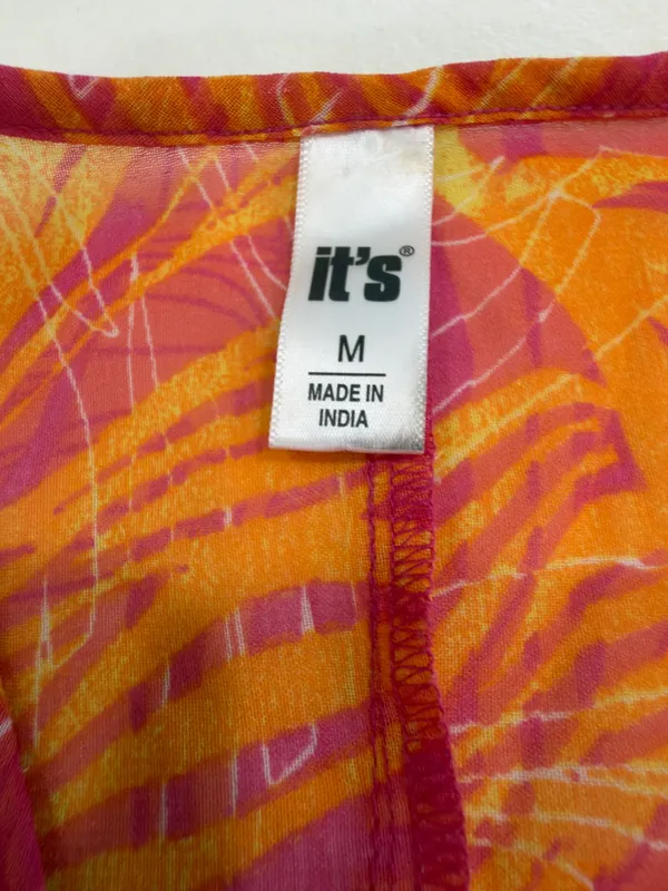 Tropical Pink Orange Swim Cover-Up Kimono - Image 4