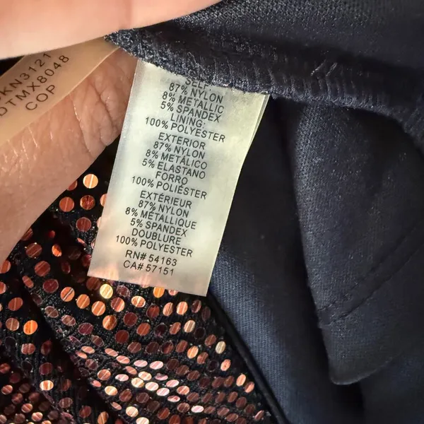 GUESS Moody MobWife Holiday Metallic‎ Sequin Wrap Mini Dress 4 Copper - Image 7