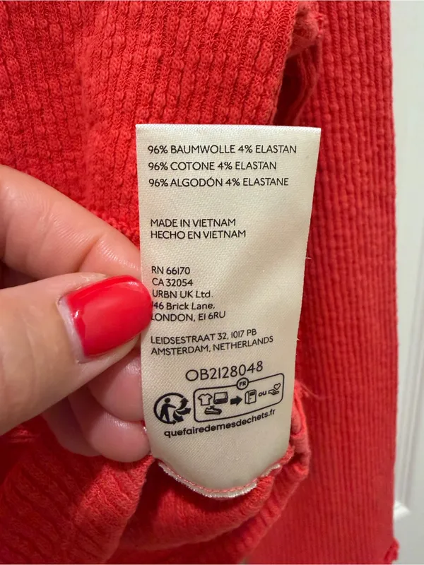 Free People We The Free Midnight Half Zip Ribbed Pullover Coral Red M Boho - Image 10