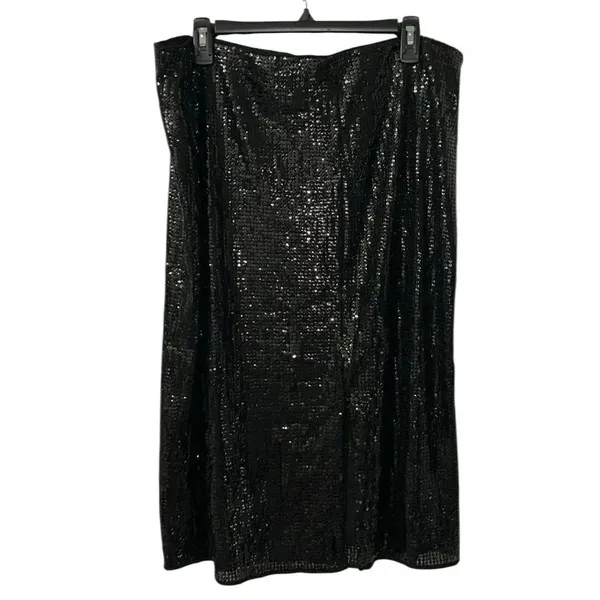 Piombo Black Sequins Skirt(Size XXL) Black - Image 3