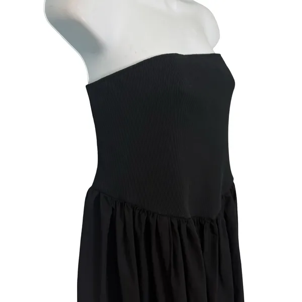 Anthropologie Black Strapless Basque Waist A-Line Midi Dress size 1X NEW Tags - Image 9