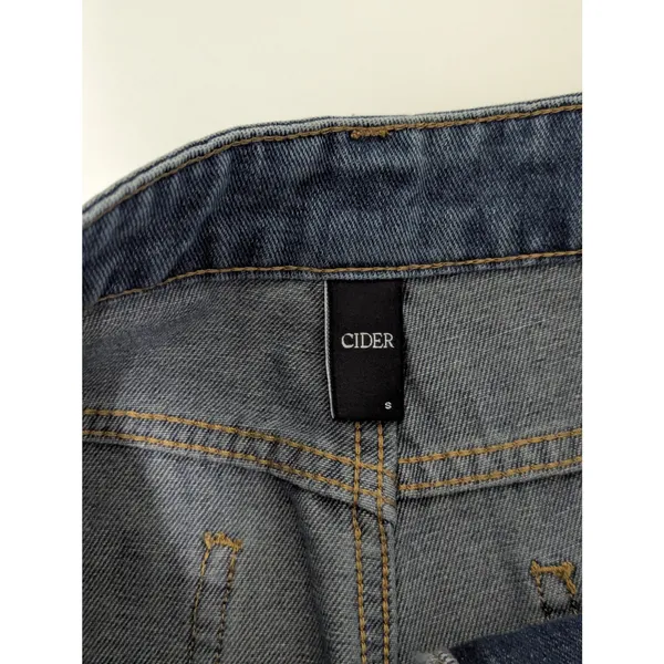 Cider Mid Rise Star Pattern Wide Leg Jeans Womens Small Denim Pants Streetwear - Image 5