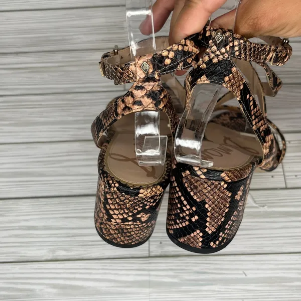 Sam Edelman Women's Snake Print Sammy Block‎ Heel Strappy Sandals Size 8.5 - Image 4