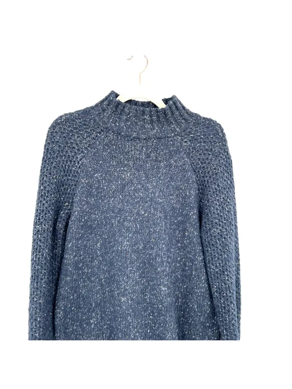 PrAna Ibid Navy Blue Knit Mock Neck Tunic Sweater Size Small Cabincore Gorpcore - Image 2