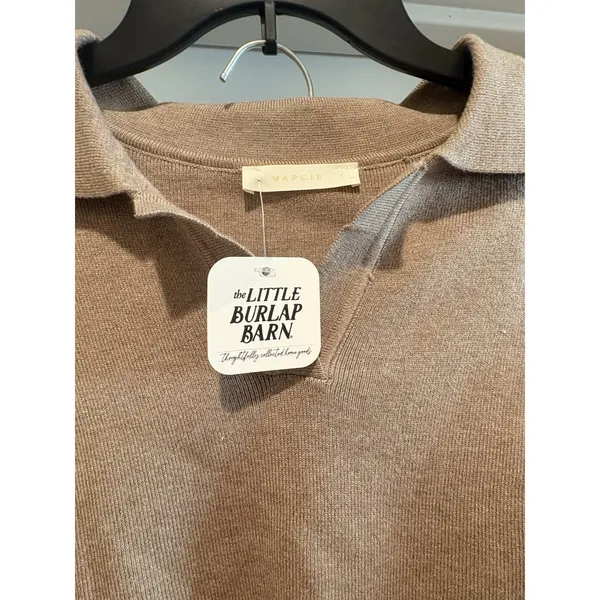 Mapcie NWT $58 2 Piece Set 2-pc Knit Outfit Sweater Pants Set Khaki Brown Large - Image 5
