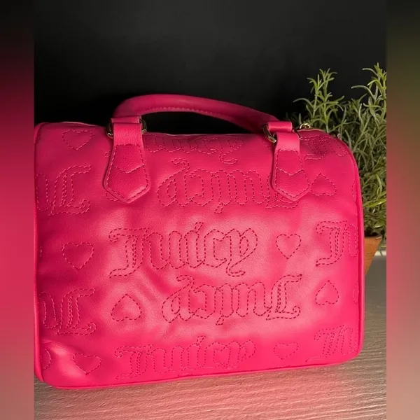 Juicy Couture Fame Satchel Pink Flash Quilted Crossbody NWT - Image 6