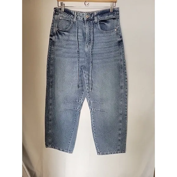 Rewash Women's Barrel Blue Denim Jeans Low Rise Medium Wash 5-Pocket Size 29 - Image 6