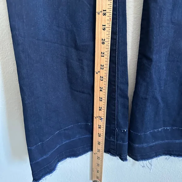 Free People Dallas Flare Jeans Women's 26 Dark Wash Frayed‎ Hem Cowgirl Rodeo - Image 12