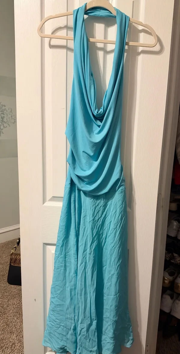 Zara Turquoise Blue Dress - Image 4