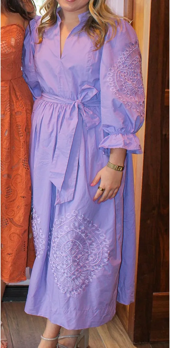 Tuckernuck Lavender Embroidery Dowling Midi Dress - Image 2