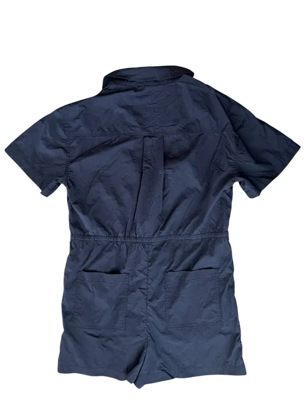 Sweaty Betty Women’s Anytime Short Sleeve Romper Navy Blue Nylon Zip Front Sz S - Image 6
