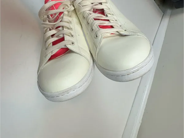 Adidas Stan Smith Sneakers Lace Up Cream White Pink Mint 10.5 - Image 13