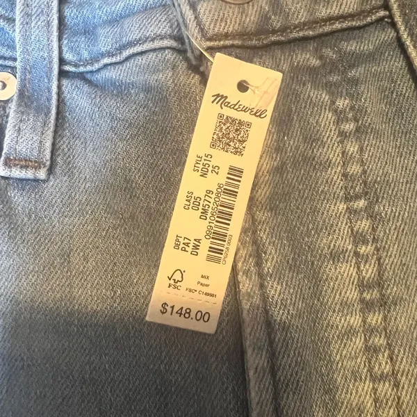 Madewell‎ The Perfect Vintage Straight Jean Light Wash Distressed Denim Size 25 - Image 3