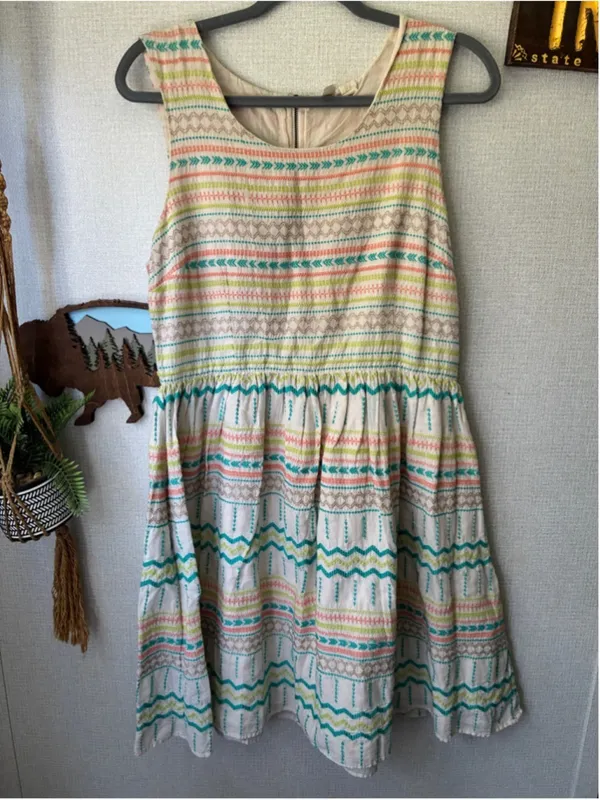 Anthropologie Kenji Mini Dress Embroidered White Size 12 - Image 2