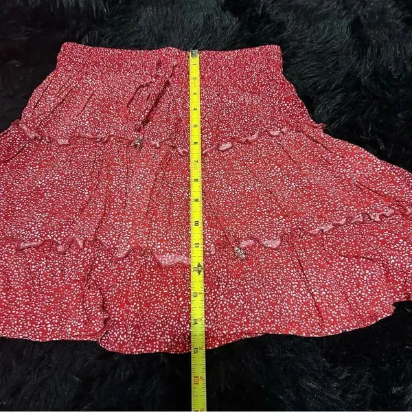 PRINCESS POLLY red floral print mini skirt size 0 women’s - Image 6