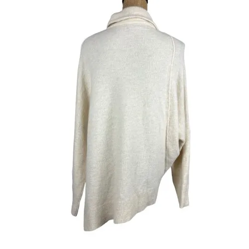 Allsaints Lock Roll Neck Relaxed Fit Sweater Asymmetric Chalk White Size‎ Medium - Image 2