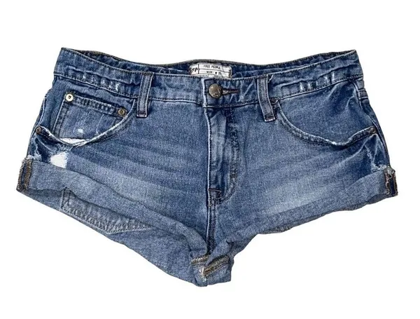 Free People Irreplaceable Distressed Jean Shorts - Image 4
