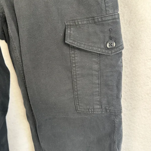 American Eagle Black Cargo Pants Stretch Waist Zip Fly‎ Womens 4 Sporty Utility - Image 4