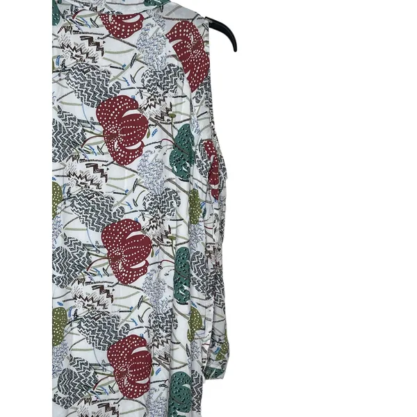 Entro Women's Shirt Dress‎ Button-Up Midi Floral Collar Cold Shoulder Medium NWT - Image 7