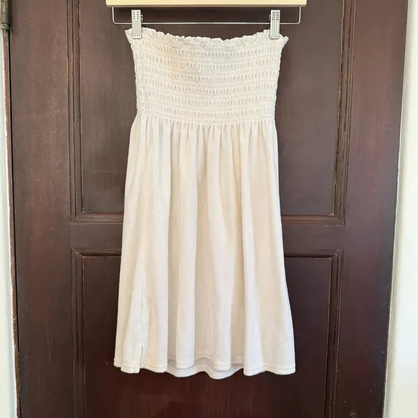 JUICY COUTURE U2K Vintage Smocked Velour Terry Cloth Strapless Dress | Medium - Image 2