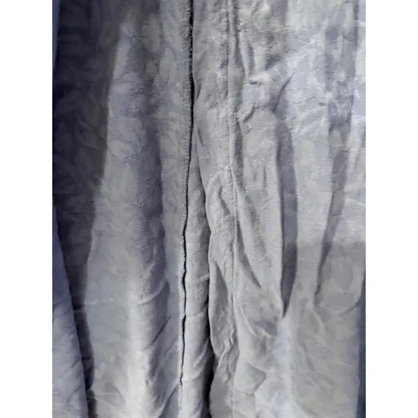 Earth Song Jacquard Leaf Maxi Dress Womens Large Periwinkle Long Sleeve Boho - Image 7