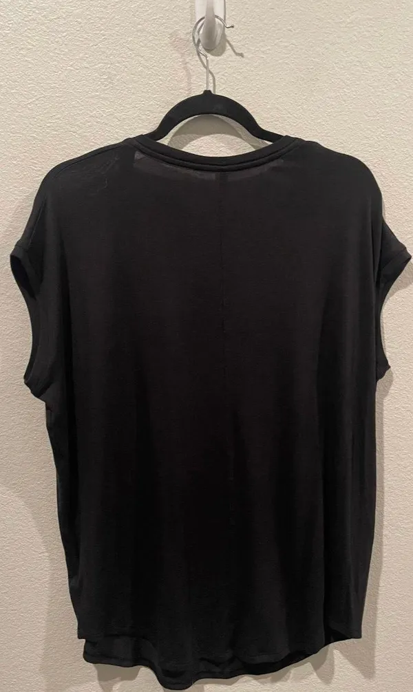ATHELTA Round Neck Short Sleeve Black Top - Image 4