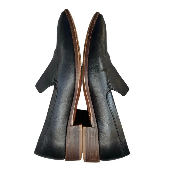 Madewell Black Leather Almond Toe Loafers Size 6.5 Preppy Office - Image 8