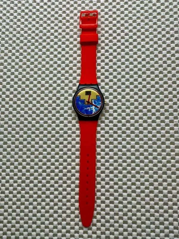 Swatch Watch Blue Flamingo GN114 Vintage 1991 - Image 3