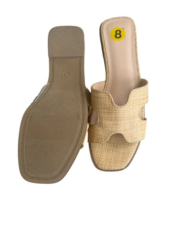 A NEW DAY Straw Slide Sandals Size 8 NEW NWT - Image 2