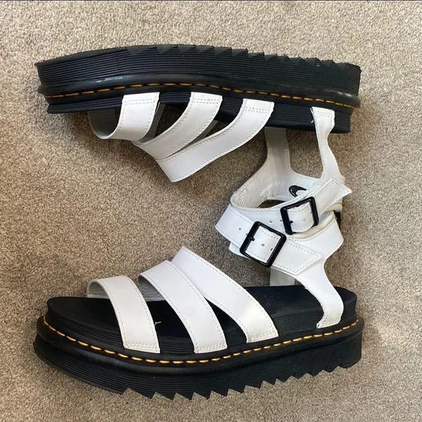 Dr. Martens Blaire White Strappy Gladiator Platform Sandals Size 10 - Image 3
