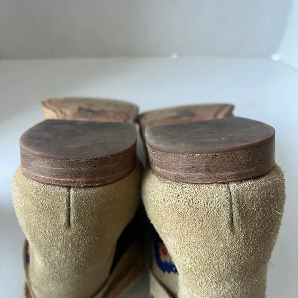 Soludos Suede Moccasin Womens Boots Sz 7 Boho Southwestern Embroidered Festival - Image 7