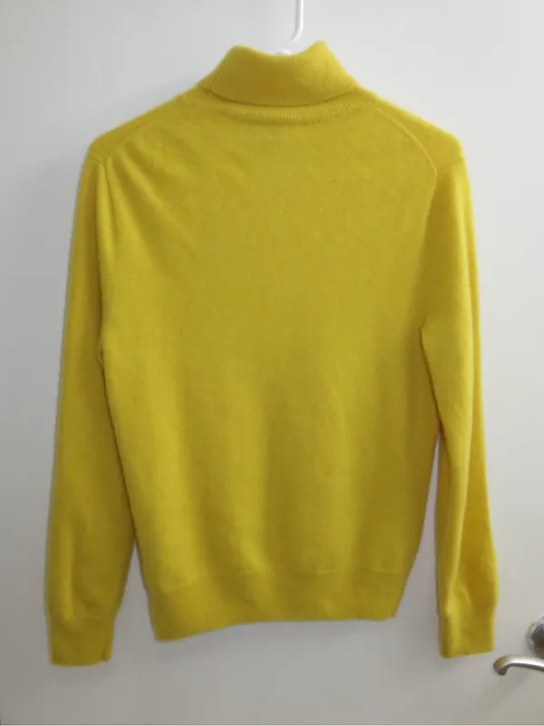 J. Crew Women’s Yellow Turtleneck Sweater 100% Cashmere Size S - Image 2