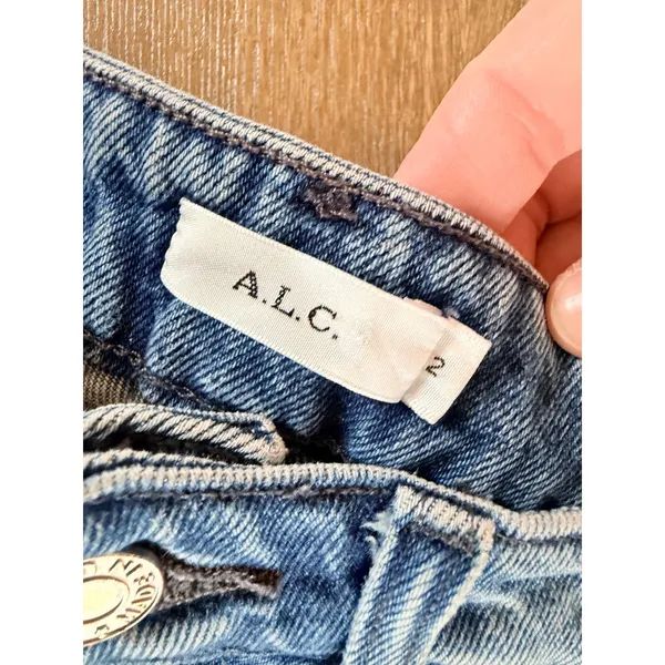 A.L.C. Wide Leg Button Fly Jeans Women's‎ Light Blue Wash Size 2 - Image 2