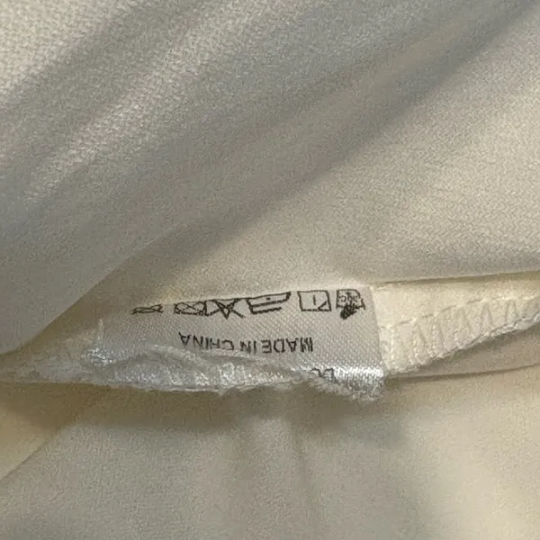 White Fox Boutique Cream Wide Leg Pants with Silver Buckles Size XL - Image 9